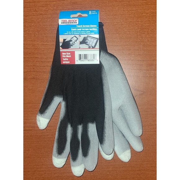 Tool Bench Hardware One size Fits Most Nitrile Coated Work Gloves Black New - Picture 1 of 3